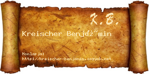 Kreischer Benjámin névjegykártya